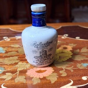 Vintage Miniature Stoneware Jug Ballantines Scotch Whiskey Scotland Possil 1900s